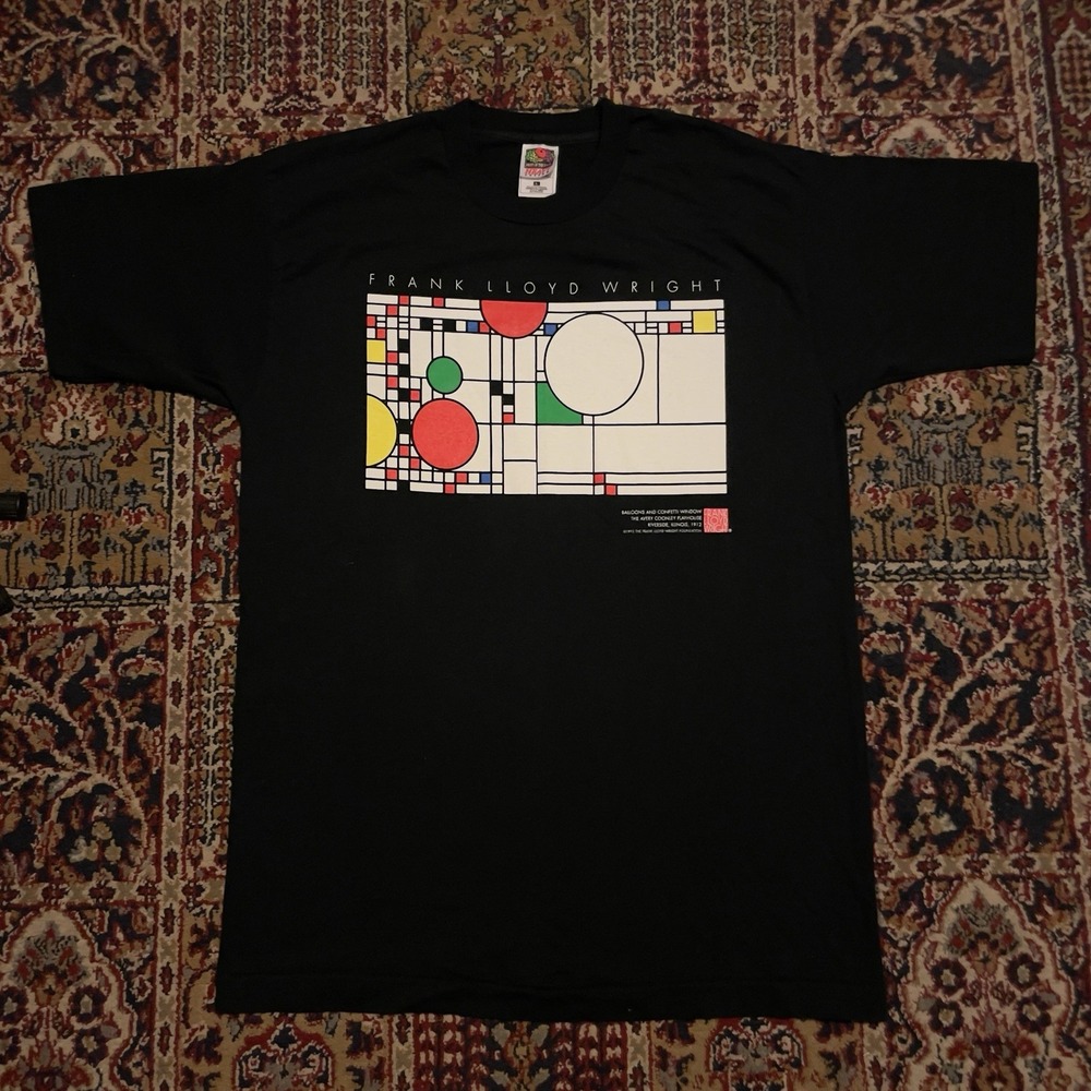 Vintage‎ 1993 Frank Lloyd Wright Balloons And Confetti Art T-Shirt Large SS NWOT
